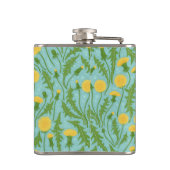 Paardenbloemen, groen, geel en blauw heupfles (Achterkant)