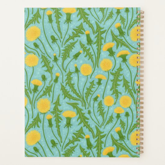 Paardenbloemen, groen, geel en blauw planner (Achterkant)