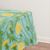 Paardenbloemen, groen, geel en blauw tafelkleed (Voorbeeld)