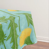 Paardenbloemen, groen, geel en blauw tafelkleed (Voorbeeld)