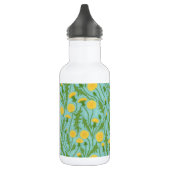 Paardenbloemen, groen, geel en blauw waterfles  (Links)