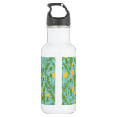 Paardenbloemen, groen, geel en blauw waterfles  (Achterkant)