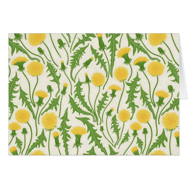 Paardenbloemen, groen, geel en wit (Voorkant Horizontaal)