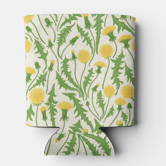 Paardenbloemen, groen, geel en wit blikjeskoeler (Achterkant)