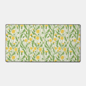 Paardenbloemen, groen, geel en wit bureaumat (Voorkant)