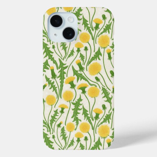 Paardenbloemen, groen, geel en wit Case-Mate iPhone case (Achterkant)
