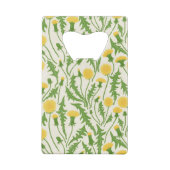 Paardenbloemen, groen, geel en wit creditkaart flessenopener (Achterkant)