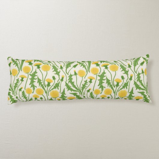 Paardenbloemen, groen, geel en wit lichaamskussen (Achterkant)