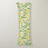 Paardenbloemen, groen, geel en wit lichaamskussen (Voorkant Verticaal)