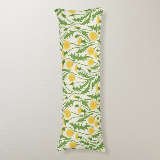 Paardenbloemen, groen, geel en wit lichaamskussen (Voorkant Verticaal)