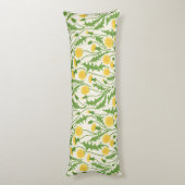 Paardenbloemen, groen, geel en wit lichaamskussen (Achterkant (Verticaal))