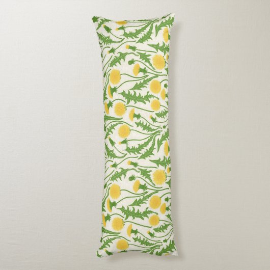 Paardenbloemen, groen, geel en wit lichaamskussen (Achterkant (Verticaal))