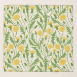 Paardenbloemen, groen, geel en wit sjaal<br><div class="desc">Handgeschilderde vector paardenbloemen. Lente patroon.</div>