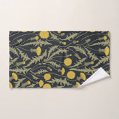 Paardenbloemen, groen, geel en zwart bad handdoek (Handdoek)