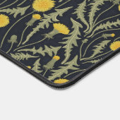 Paardenbloemen, groen, geel en zwart bureaumat (Hoek)