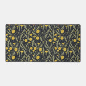 Paardenbloemen, groen, geel en zwart bureaumat (Voorkant)