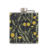 Paardenbloemen, groen, geel en zwart heupfles (Achterkant)