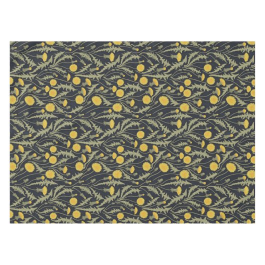 Paardenbloemen, groen, geel en zwart tafelkleed (Voorkant (Horizontaal))