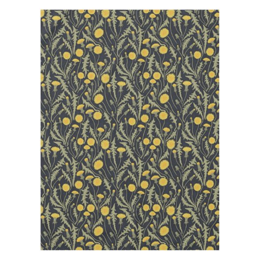 Paardenbloemen, groen, geel en zwart tafelkleed (Voorkant)