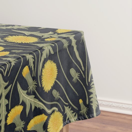 Paardenbloemen, groen, geel en zwart tafelkleed (Voorbeeld)