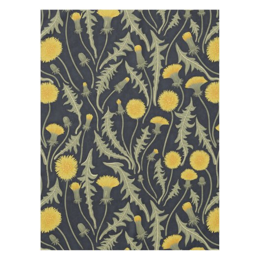 Paardenbloemen, groen, geel en zwart tafelkleed (Voorkant)