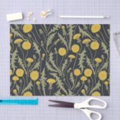 Paardenbloemen, groen, geel en zwart tissuepapier (Craft)