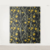 Paardenbloemen, groen, geel en zwart wandkleed (Voorkant)