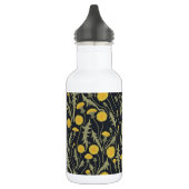 Paardenbloemen, groen, geel en zwart waterfles  (Links)