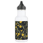 Paardenbloemen, groen, geel en zwart waterfles  (Rechts)