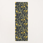 Paardenbloemen, groen, geel en zwart yogamat (Voorkant)