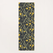 Paardenbloemen, groen, geel en zwart yogamat (Achterkant)