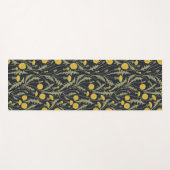 Paardenbloemen, groen, geel en zwart yogamat (Voorkant (horizontaal))