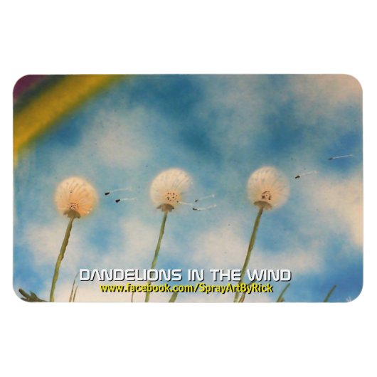 Paardenbloemen in de wind magneet (Horizontaal)