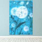 Paardenbloemen in Maan Licht Canvas Print - Schild (Insitu (Houten vloer))