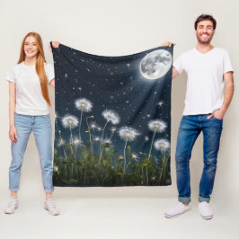 Paardenbloemen in maanlicht fleece deken