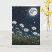 Paardenbloemen in maanlicht kaart (Gele Bloem)