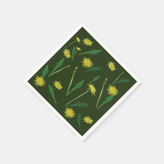 Paardenbloemen lente kunst servet (Hoek)