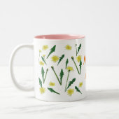 Paardenbloemen lente kunst tweekleurige koffiemok (Links)
