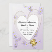 Paardenbloemen, Lijst van het hart, ringen, bruilo Kaart (Voorkant)