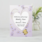 Paardenbloemen, Lijst van het hart, ringen, bruilo Kaart (Staand voorkant)