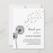 Paardenbloemen minimalisme begrafenismonument bedankkaart (Voorkant)