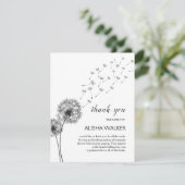 Paardenbloemen minimalisme begrafenismonument bedankkaart (Staand voorkant)