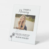 Paardenbloemen minimalisme Deel een Geheugen Begra Reclamebord Met Voetstuk (Voorkant)