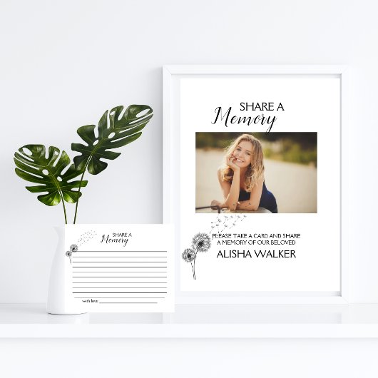 Paardenbloemen minimalisme Deel een Geheugen Begra Reclamebord Met Voetstuk