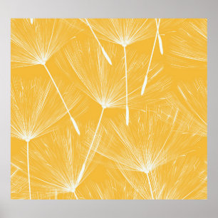 paardenbloemen: naadloos patroon poster