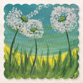 Paardenbloemen - Origineel Schilderij Kartonnen Onderzetters