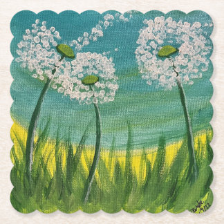 Paardenbloemen - Origineel Schilderij Kartonnen Onderzetters