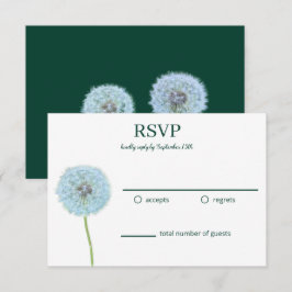 Paardenbloemen, Paardenbloemklokken Groen, Wit RSV RSVP Kaartje