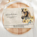 Paardenbloemen Paardensport  Paardenbloem Visitekaartje<br><div class="desc">Show van je paardenbedrijf met deze elegante en waterverf visitekaartjes en bijbehorende accessoires. Dit paardenpaard is voorzien van een waterverf paard met zonnebloemen op een roestachtige steenachtergrond. Pas deze paardenvisitekaartjes aan met de bedrijfseigenaar naam, titel/handelsnaam en alle contactgegevens. Deze paarden visitekaartjes zijn perfect voor equestriërs, voor het in- en uitstappen...</div>