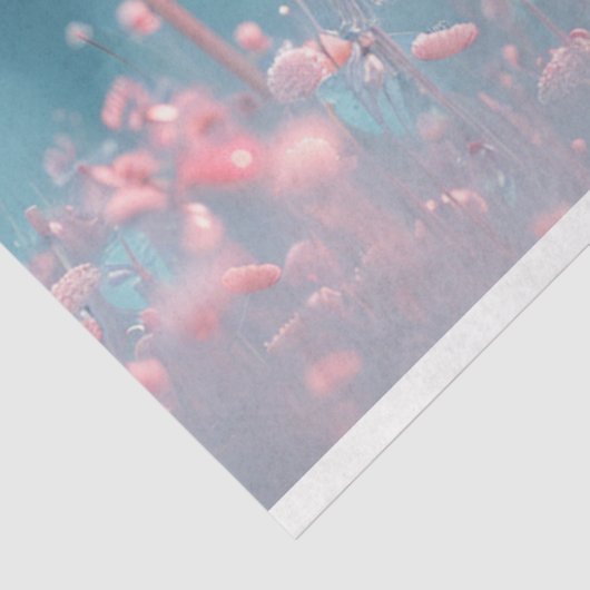 Paardenbloemen Roze Blauw Decoupage Tissuepapier (Detail)